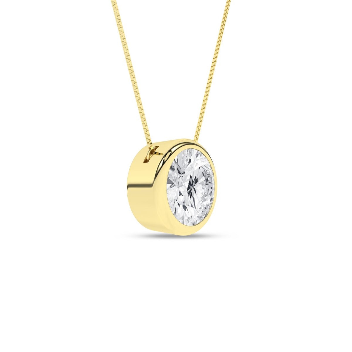 14K Yellow Gold Lab Grown Diamond Bezel Set Pendant