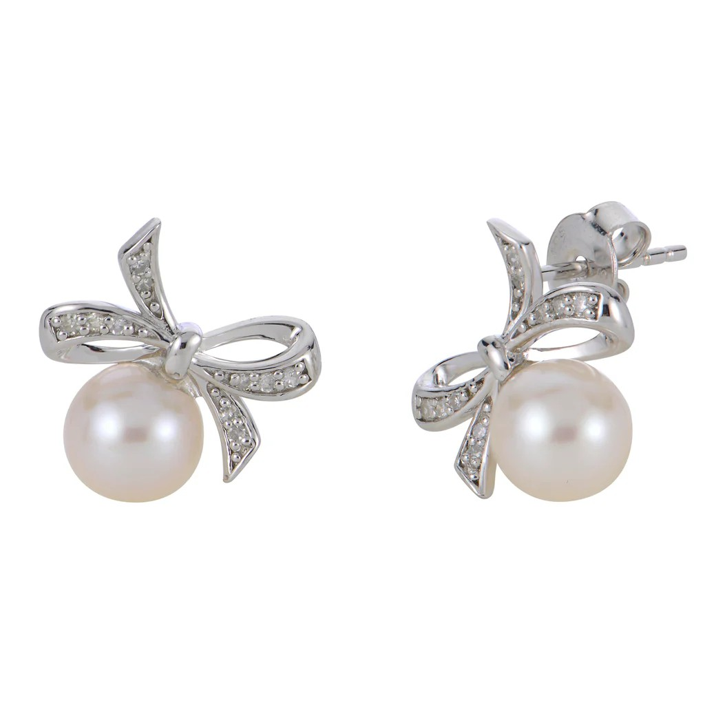 Sterling Silver Pearl Stud Earrings