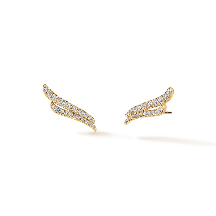 18K Yellow Gold Diamond Climber Earrings