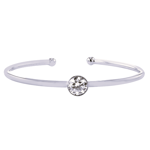 Women's 18K White Gold Lab Grown Diamond Cuff Bracelet