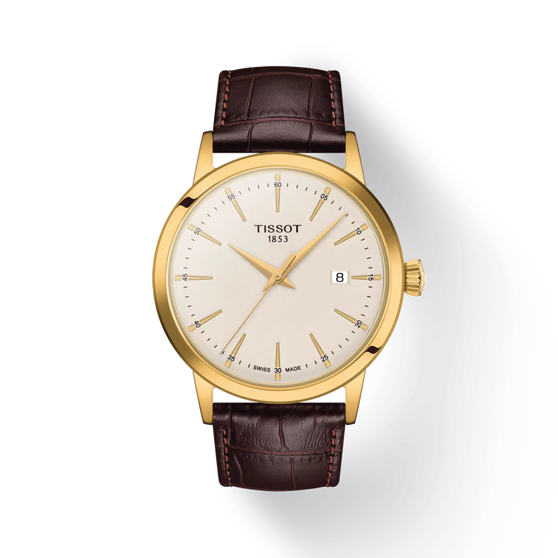 Men's Yellow Gold Stainless Steel Dress Watch