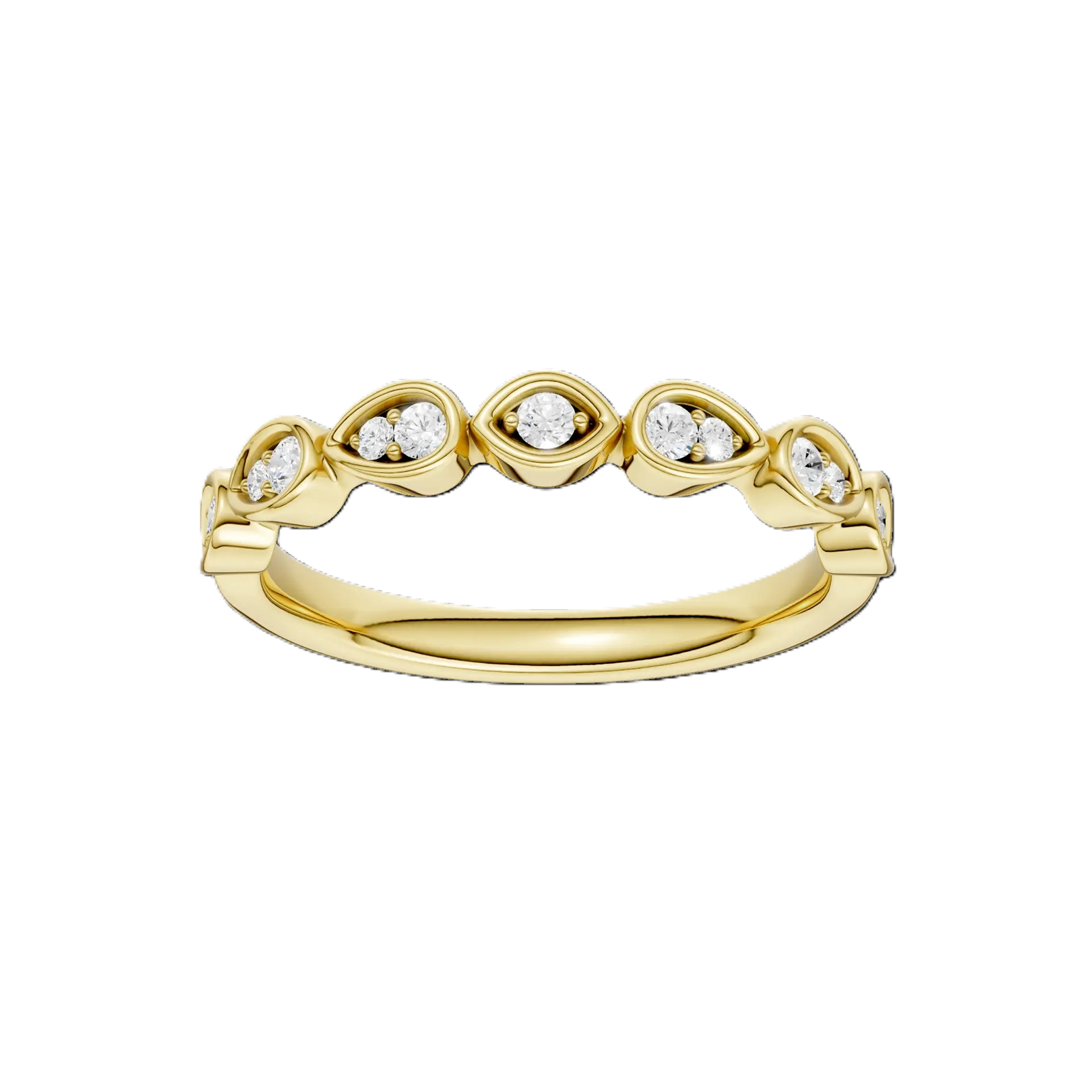 14K Yellow Gold Women's Lab Grown Diamond Wedding Band