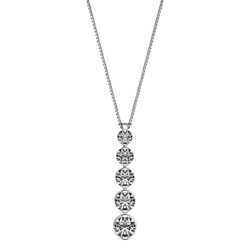 14 Karat White Gold Diamond Drop Pendant