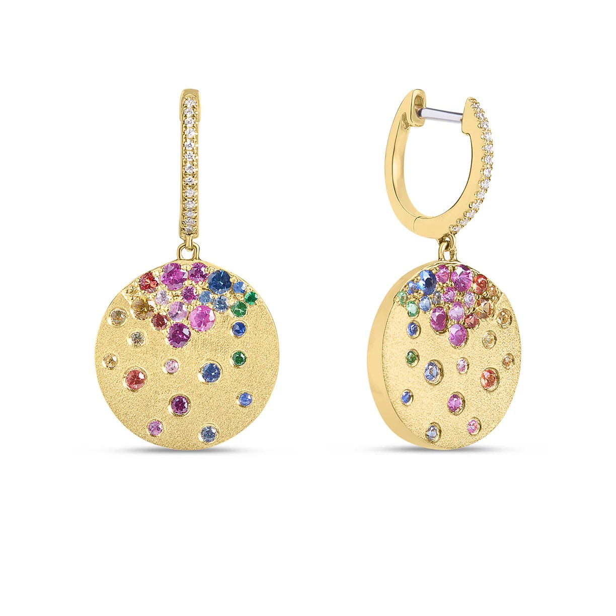 14K Yellow Gold Sapphire Drop Earrings