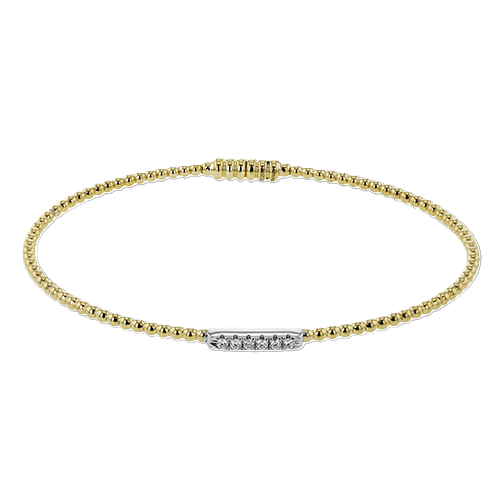 Women's 18K Two Tone Diamond Bangle Bracelet