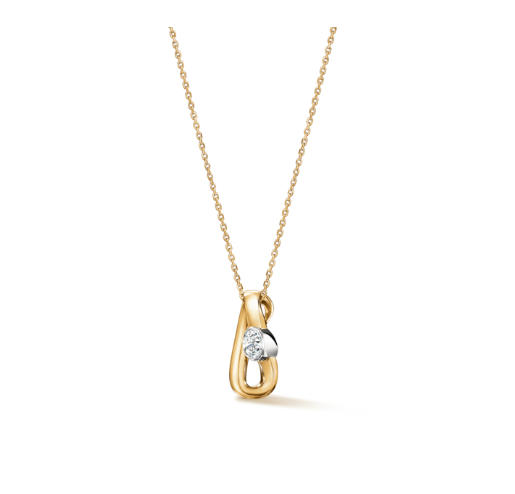 18K Yellow Gold Diamond Bezel Set Pendant