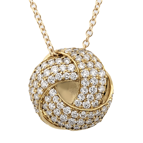 18K Yellow Gold Diamond Cluster Pendant
