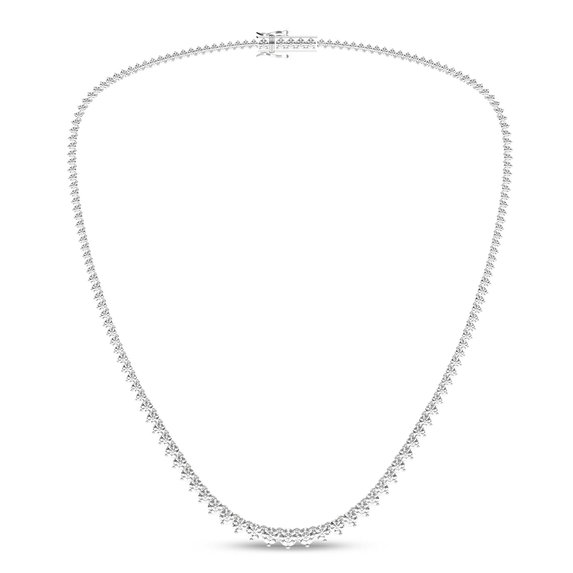 14K White Gold Lab Grown Diamond Riviera Necklace