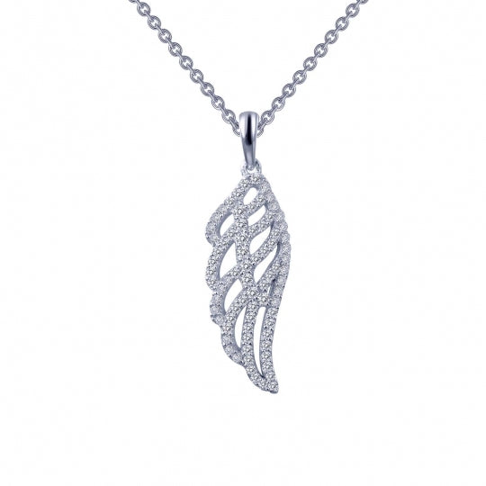 Sterling Silver CZ Angel's Wing Pendant