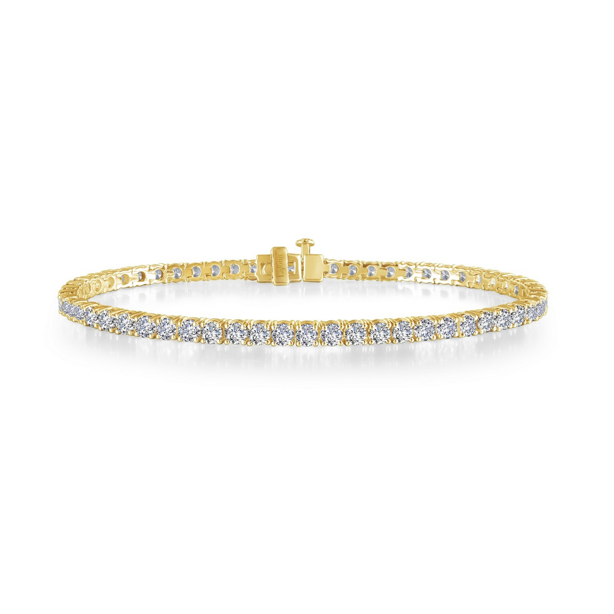 Women's Sterling Silver Yellow Gold Plated CZ Tennis Bracelet