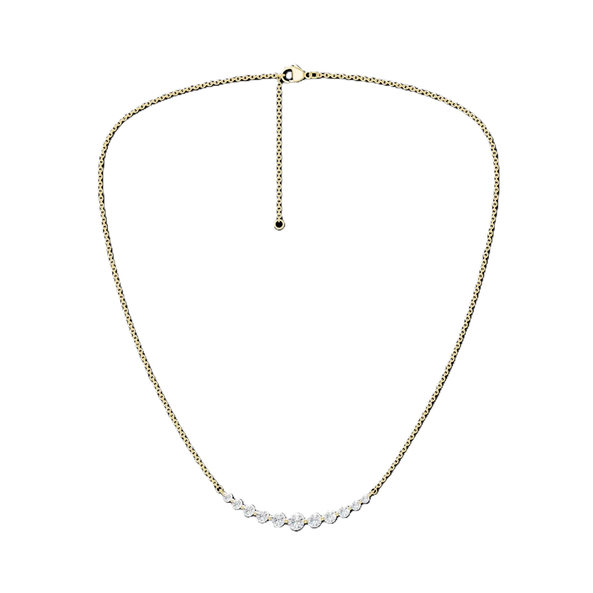 14K Yellow Gold Lab Grown Diamond Bar Necklace