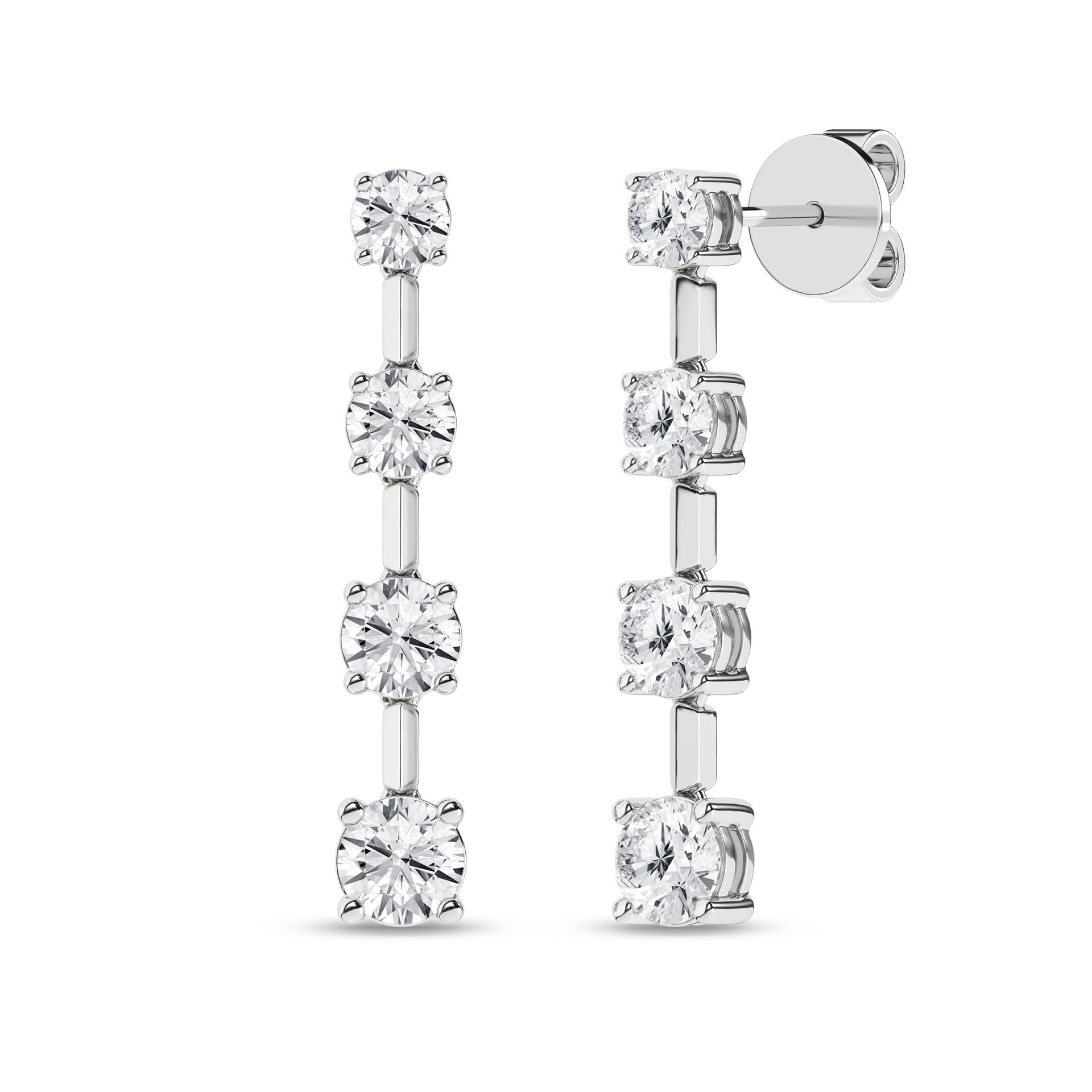 14K White Gold Lab Grown Diamond Drop Earrings