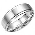 Men's 14K White Gold Sandpaper 7mm Band