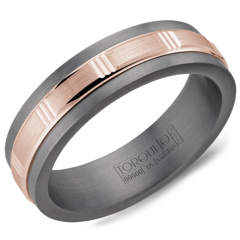Men's Tantalum Two Tone Sandpaper 6mm Band
