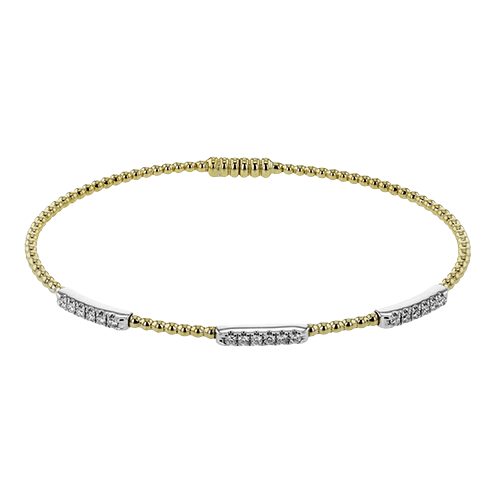 Ladies 18K Two Tone Diamond Bangle Bracelet