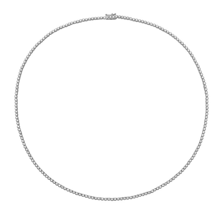 14K White Gold Diamond Tennis Necklace