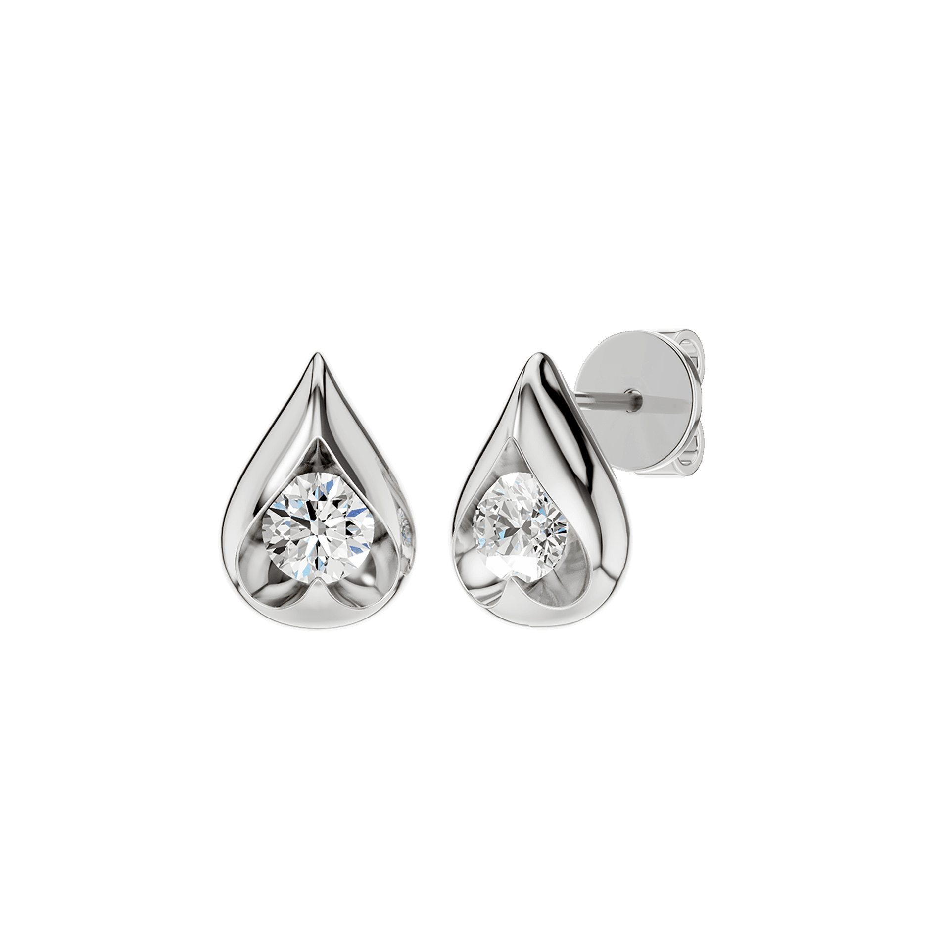 14K White Gold Lab Grown Diamond Stud Earrings