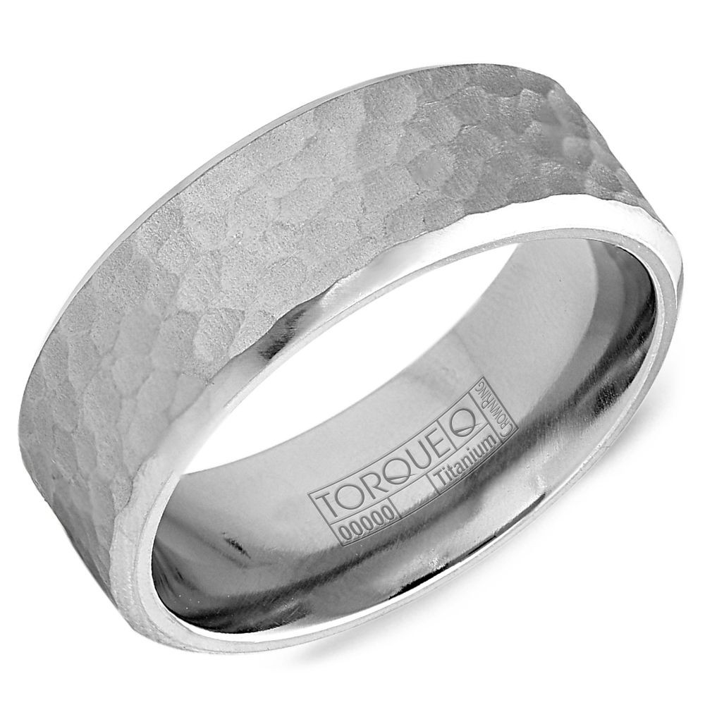Men's Titanium Gray Hammered 8mm Band