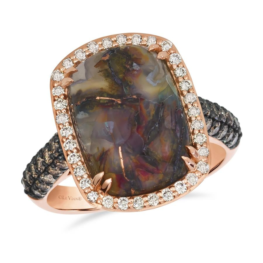 14K Rose Gold Aquadite Halo Ring