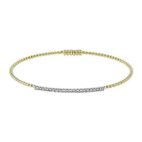 Women's 18K Two Tone Diamond Bangle Bracelet