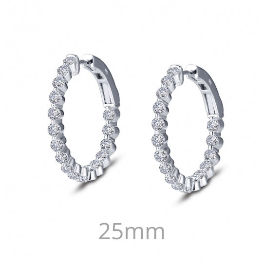 Sterling Silver CZ Hoop Earrings