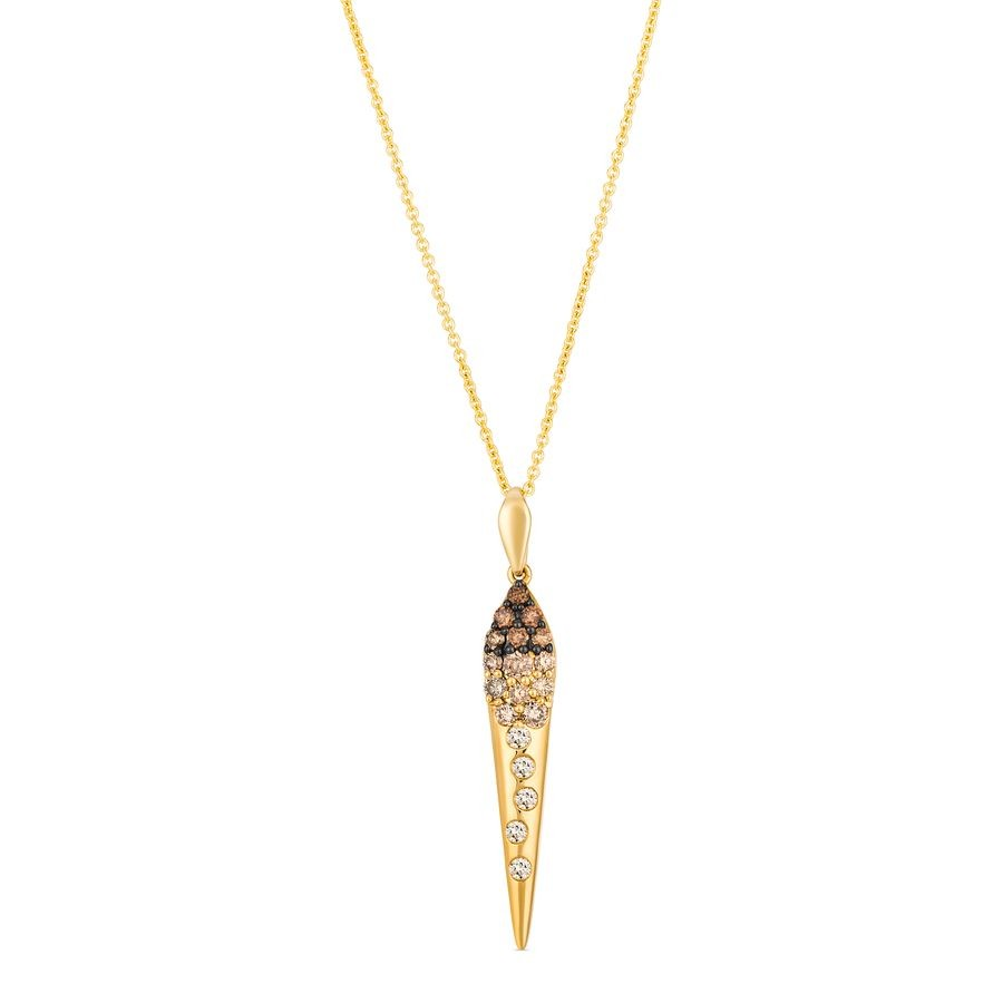 14K Yellow Gold Diamond Drop Pendant