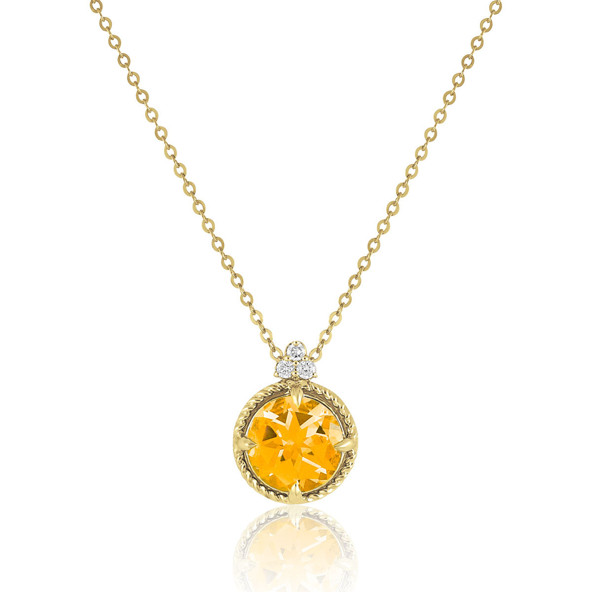 14K Yellow Gold Solitaire Pendant