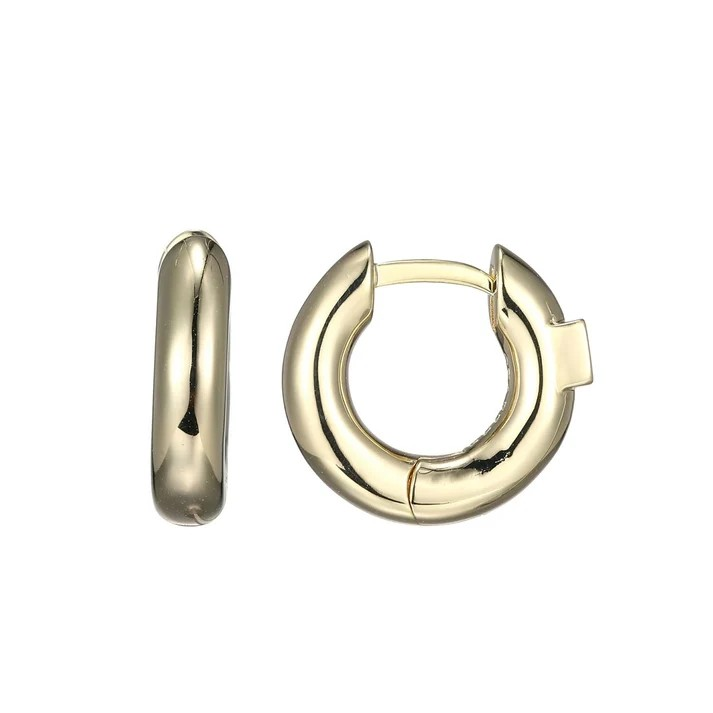 Sterling Silver Yellow Gold Plated Huggie Earrings