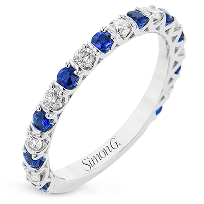 18K White Gold Sapphire Stackable Ring