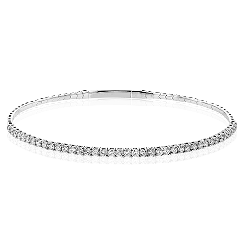 Ladies 18K White Gold Diamond Bangle Bracelet