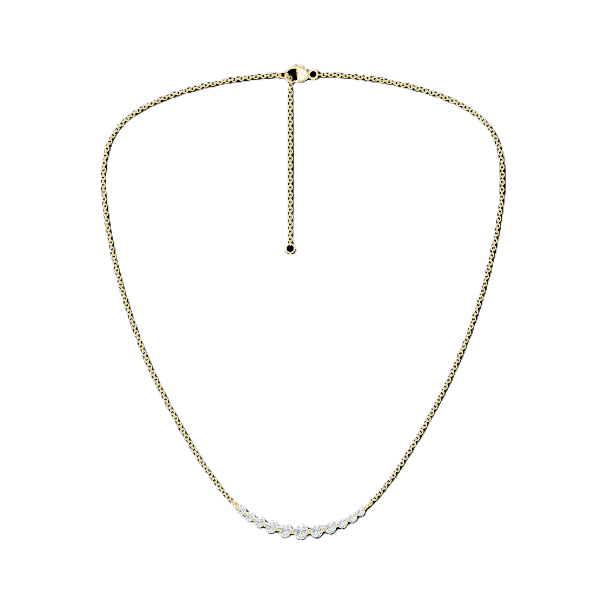14K Yellow Gold Lab Grown Diamond Bar Necklace