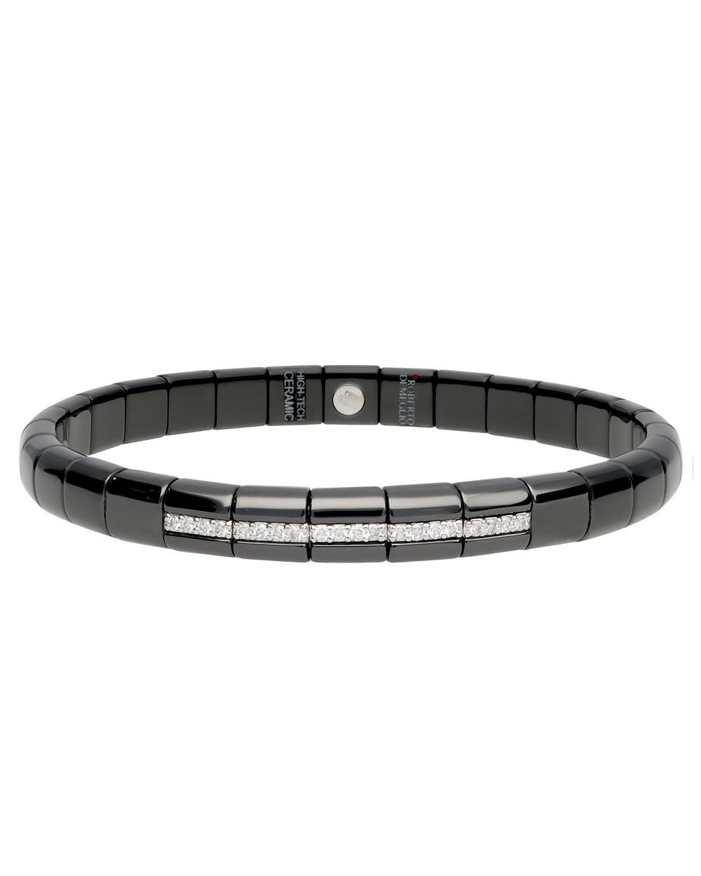 Women's Ceramic Black Diamond Stretch Bracelet