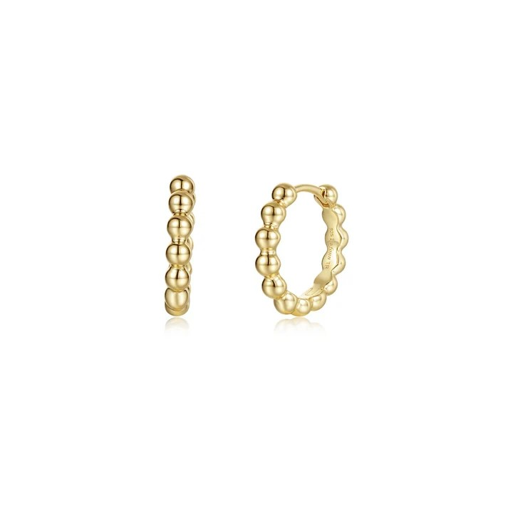Sterling Silver Yellow Gold Plated Huggie Earrings