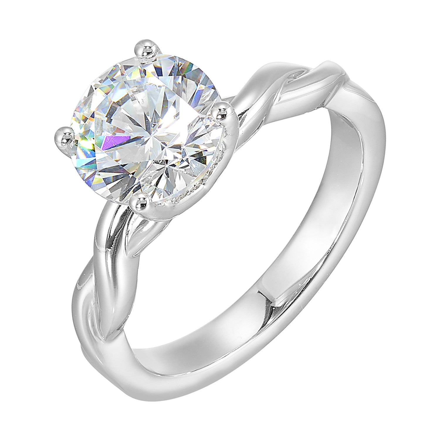 14K White Gold Solitaire Engagement Ring