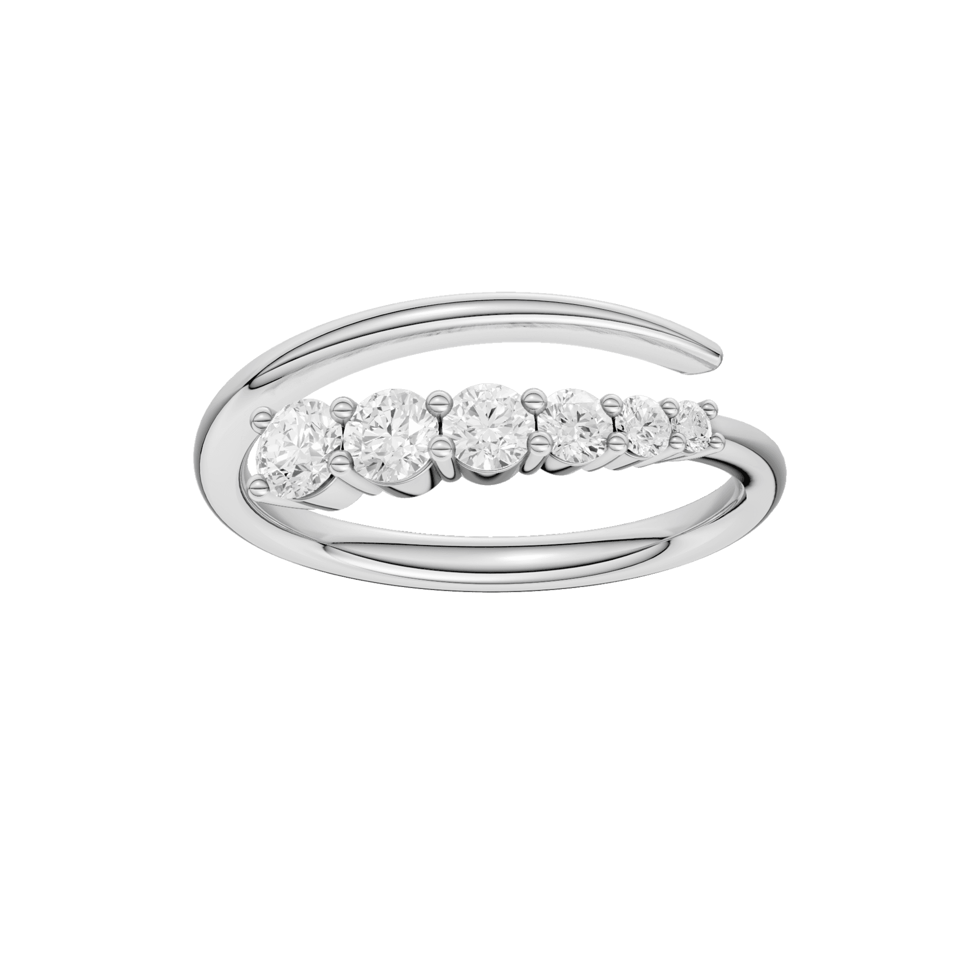 14K White Gold Lab Grown Diamond Bypass Ring
