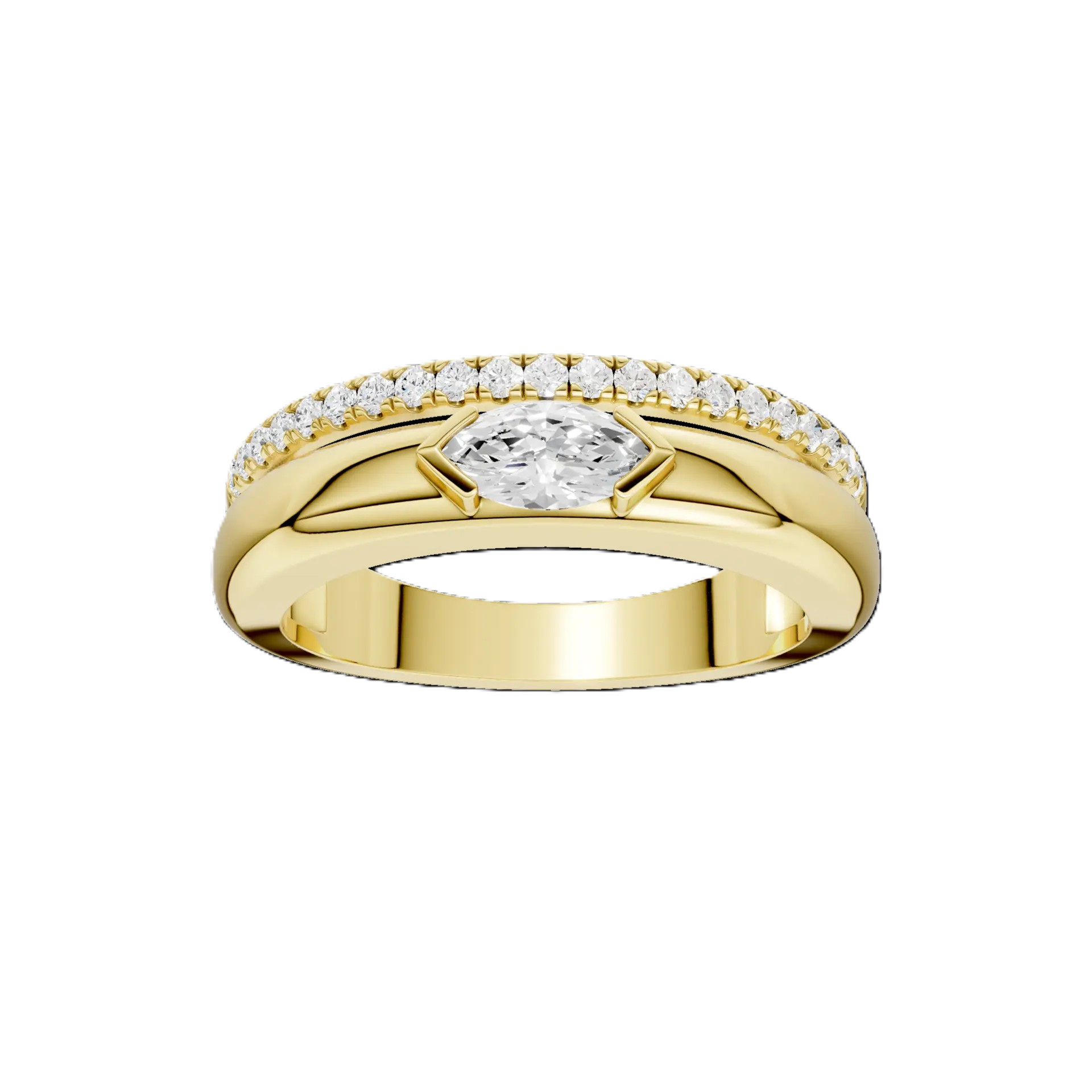 14K Yellow Gold Lab Grown Diamond Contemporary Ring