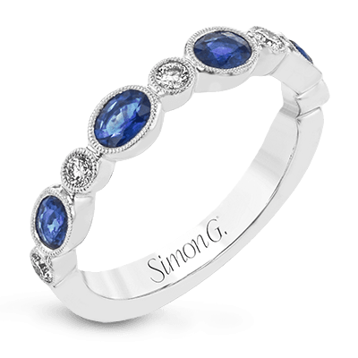 18K White Gold Sapphire Stackable Ring