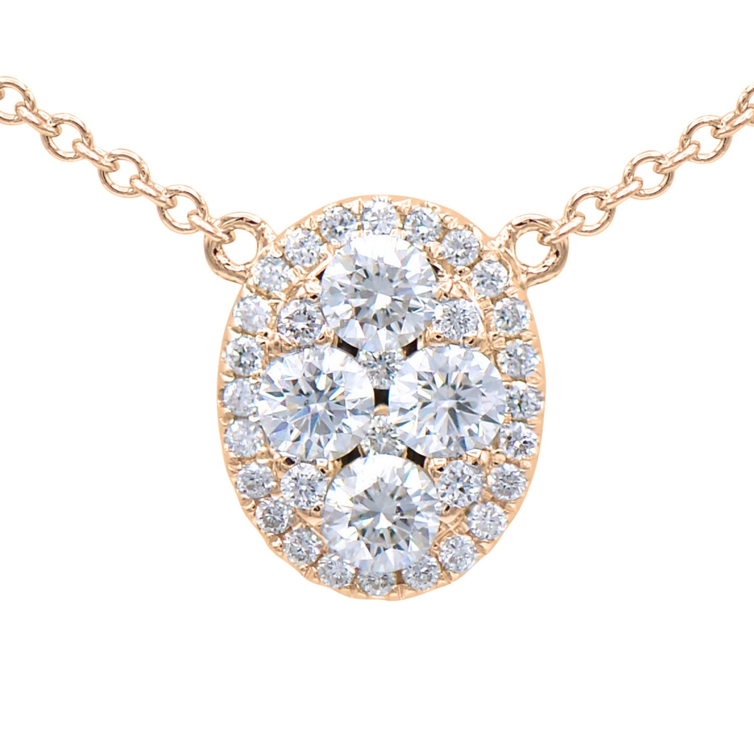 18K Yellow Gold Diamond Cluster Pendant