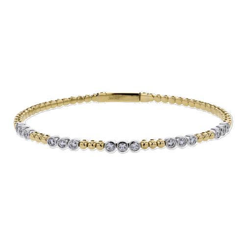 Women's 18K Two Tone Diamond Bangle Bracelet
