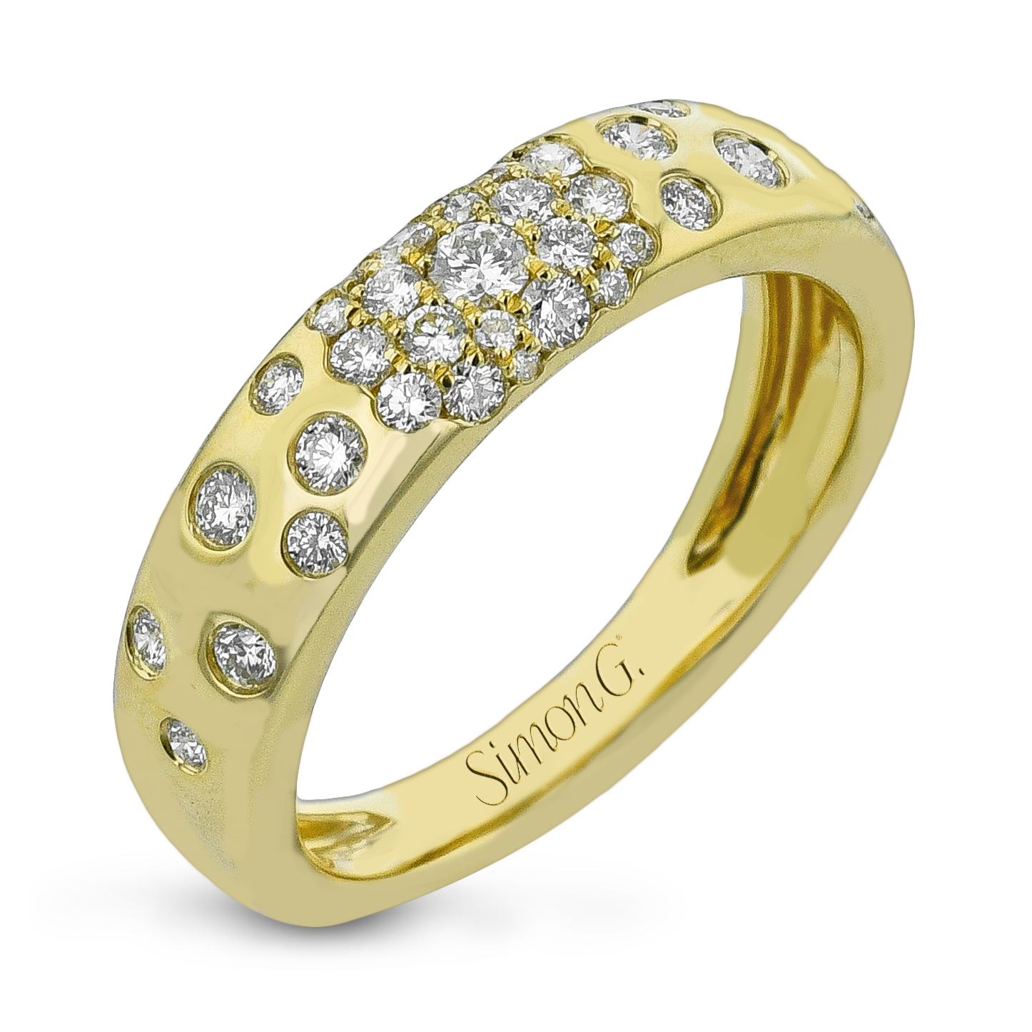 18K Yellow Gold Diamond Contemporary Ring