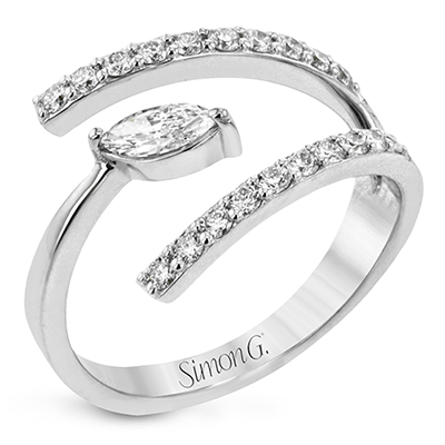 18 Karat White Gold Diamond Contemporary Ring