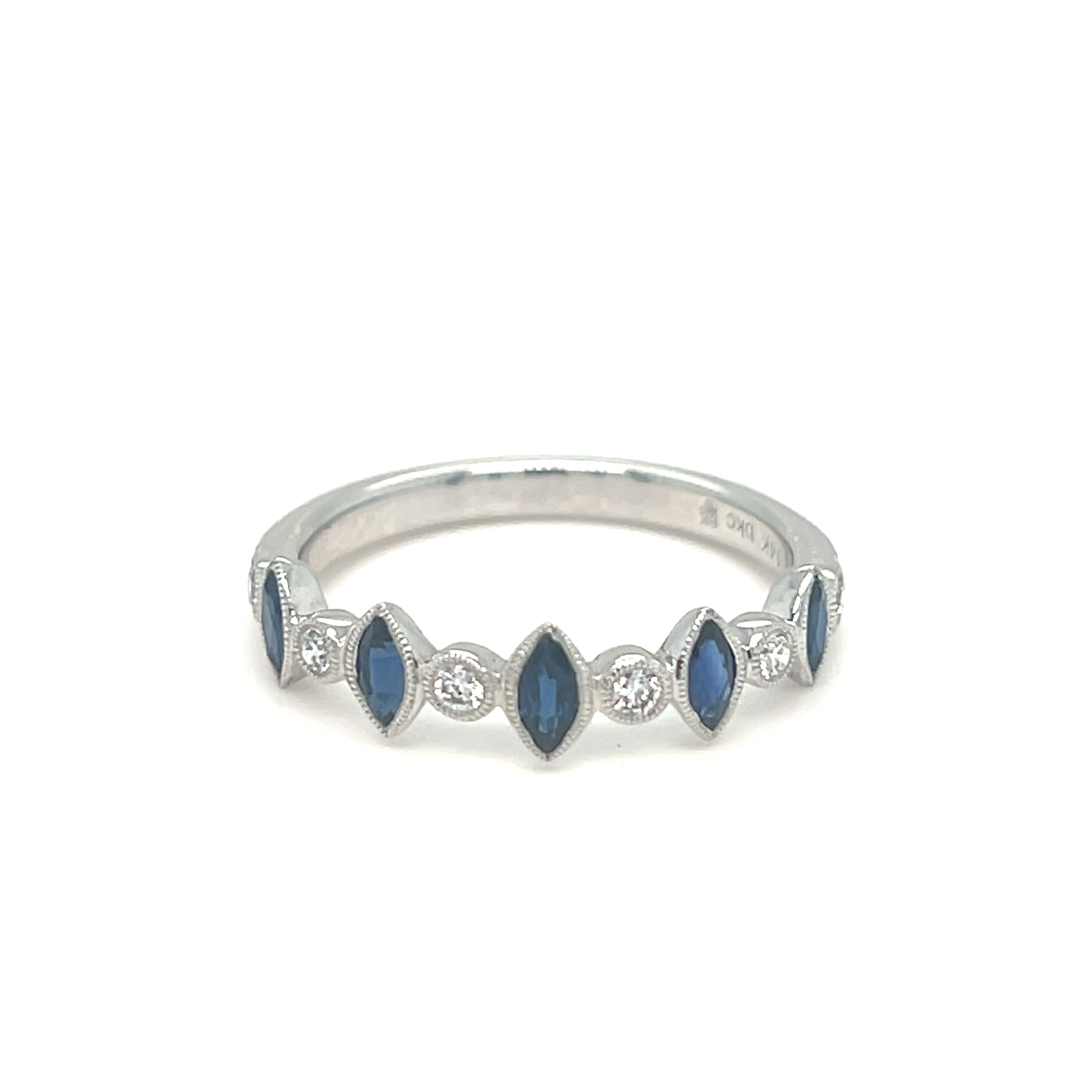 14K White Gold Sapphire Stackable Ring