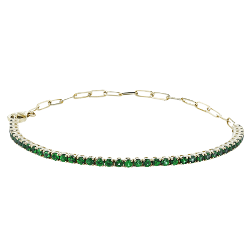 Women's 14K Yellow Gold Emerald Tennis Bracelet