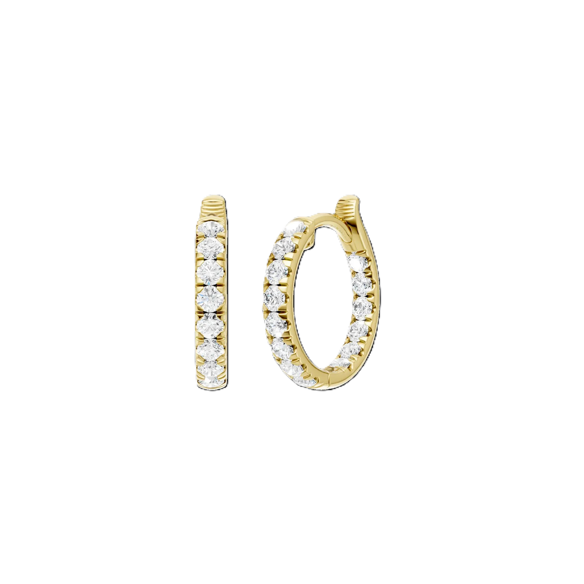 14K Yellow Gold Lab Grown Diamond Huggie Earrings
