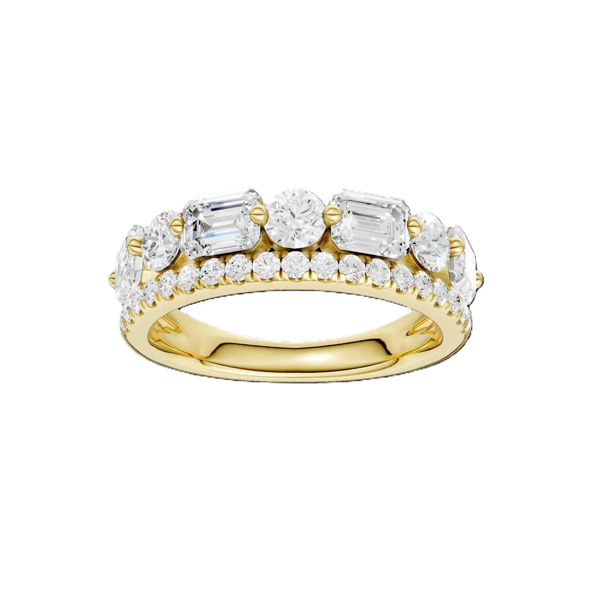 14K Yellow Gold Lab Grown Diamond Contemporary Ring