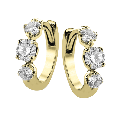 14K Yellow Gold Diamond Hoop Earrings