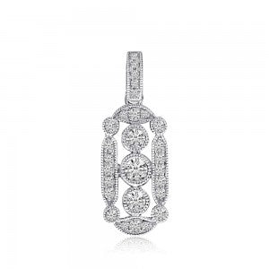 14 Karat White Gold Diamond Drop Pendant