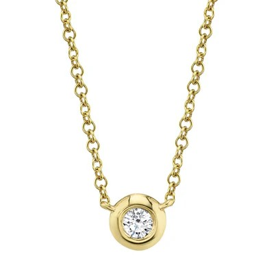 14K Yellow Gold Diamond Bezel Set Pendant
