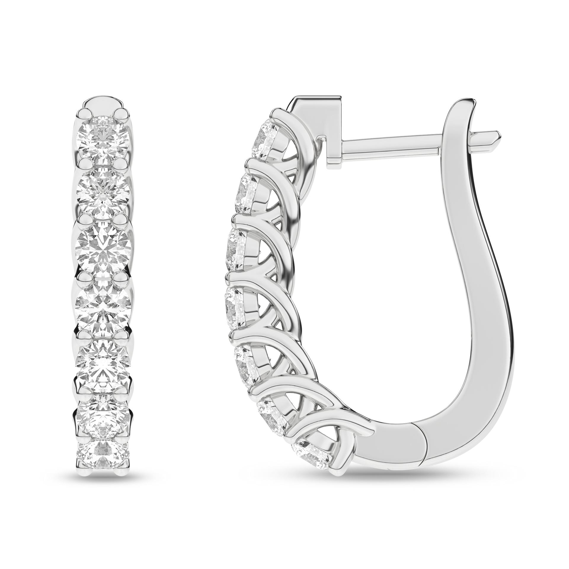 14K White Gold Lab Grown Diamond Hoop Earrings