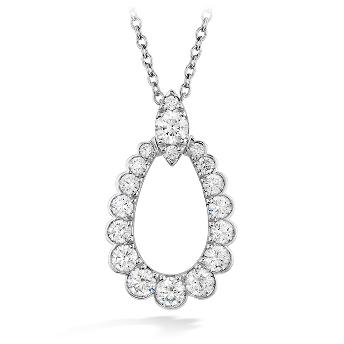 18K White Gold Diamond Drop Pendant